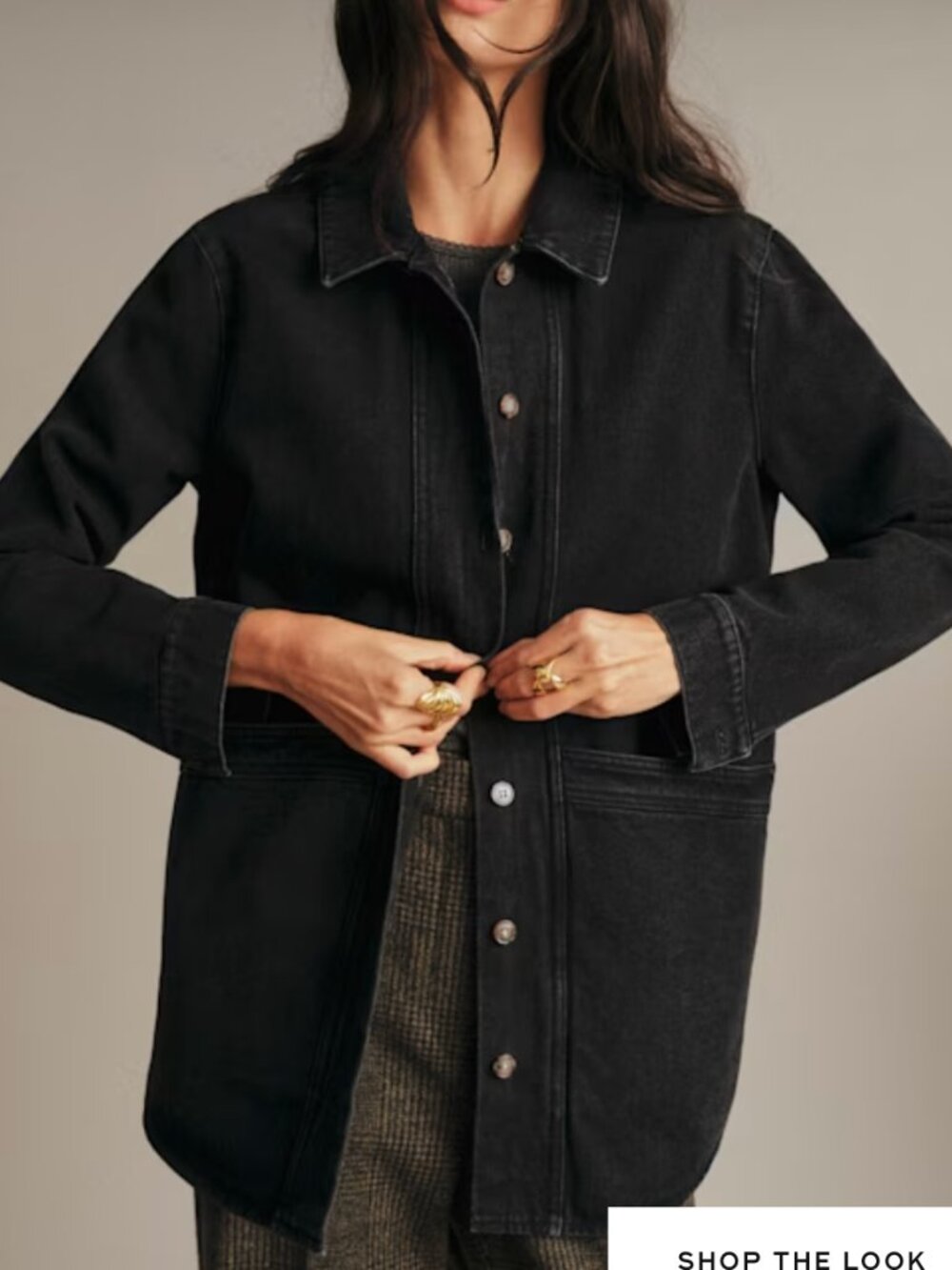 Sezane Will Denim Jacket in Washed Black